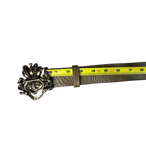 Juicy Wrapped in Couture Vintage Taupe Leather Belt w Crown & Scottie Dog Buckle main image 6